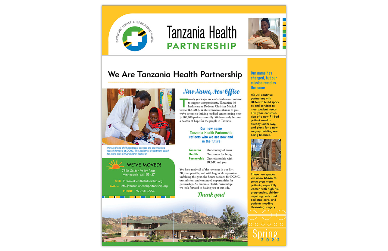 Tanzania Health Partnership newsletter design